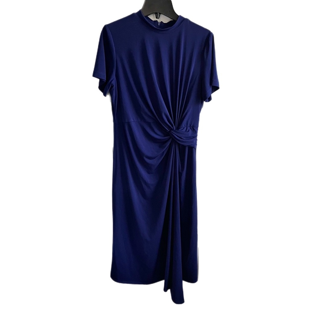 Maggy London Blue Asymmetrical Midi Dress Size 8